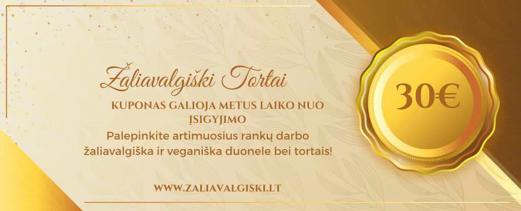 Dovanų kuponas 30 eurų vertės